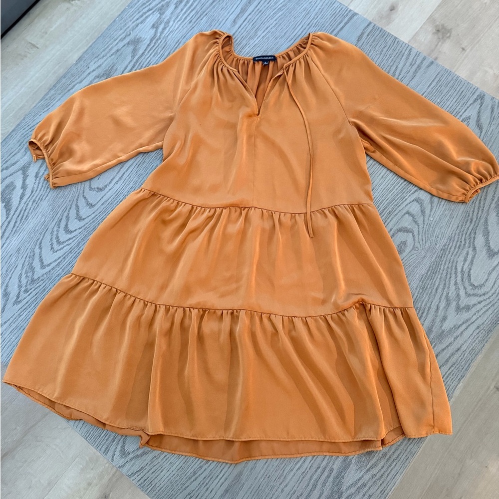 Banana Republic Women's Orange Tiered Mini Dress